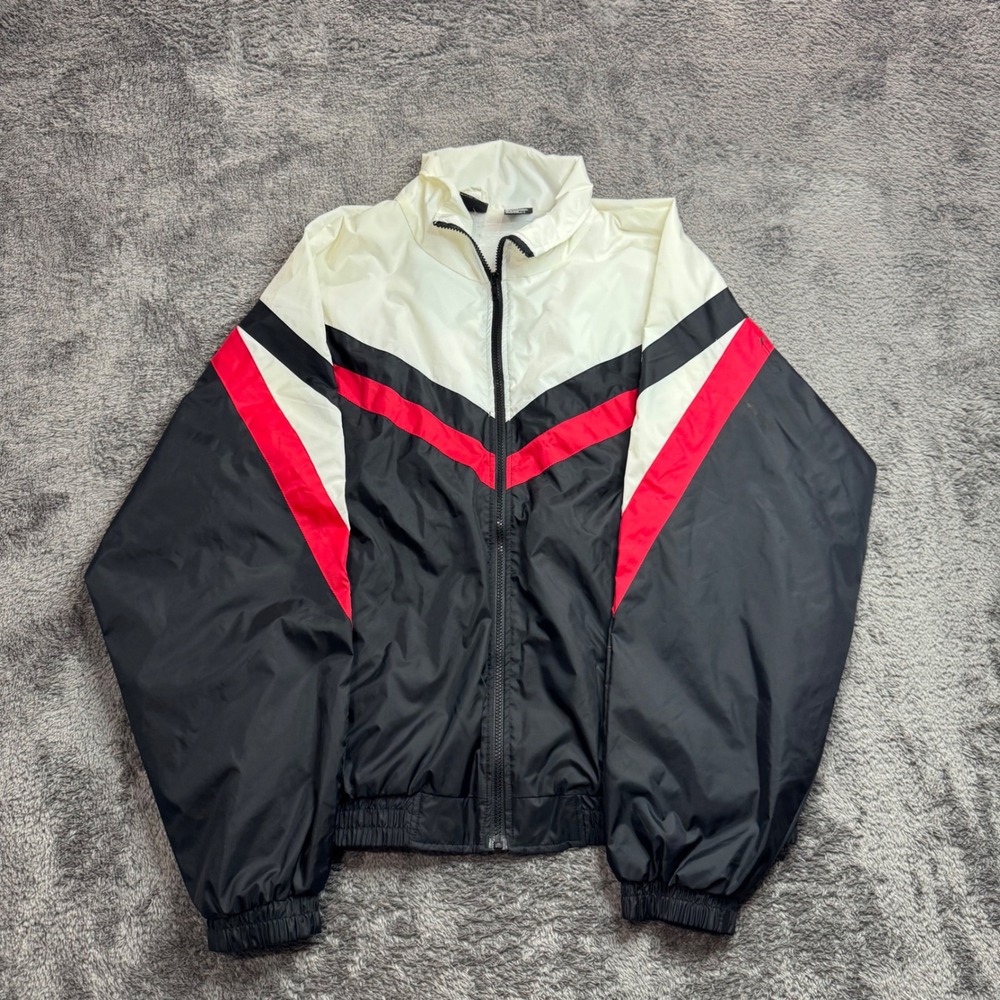 Vintage USA Olympic Windbreaker Jacket XL JCPenney Colorblock Red White Black